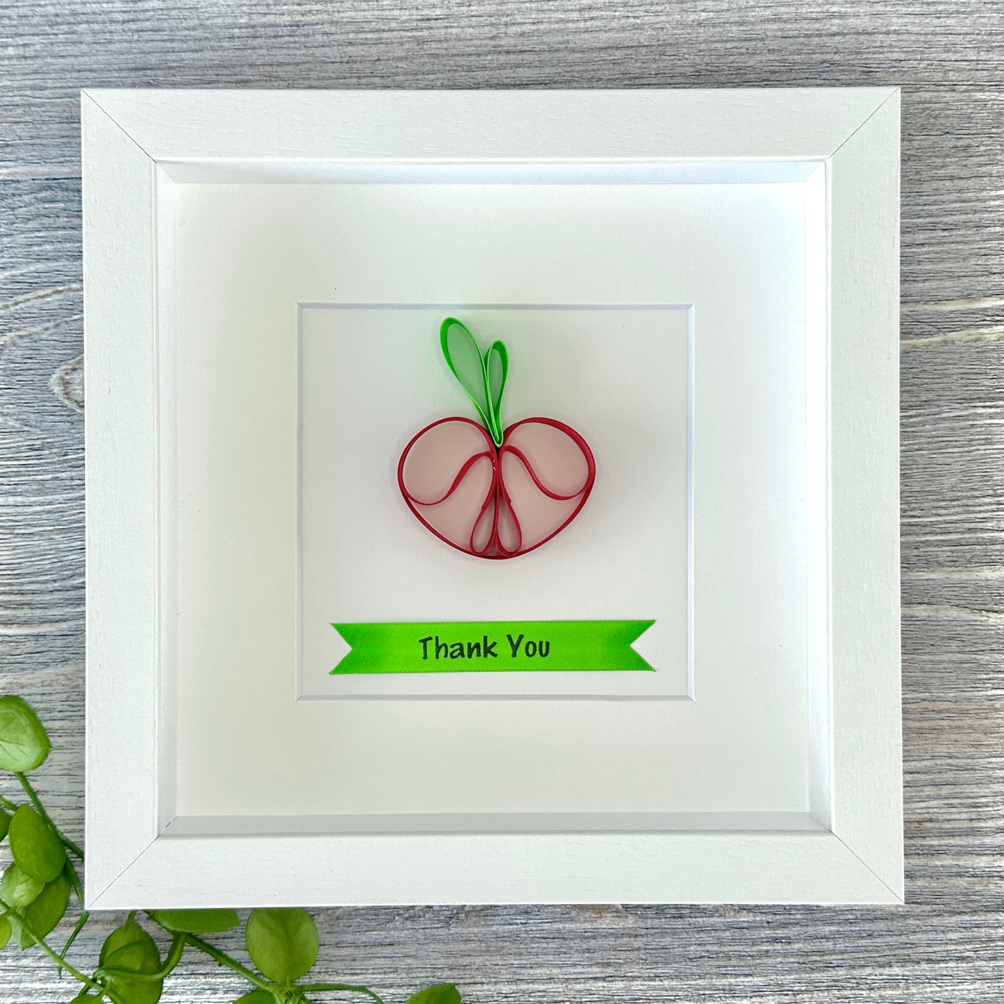 THANK YOU APPLE Satin ribbon 3D Framed Gift