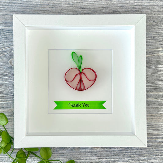 THANK YOU APPLE Satin ribbon 3D Framed Gift