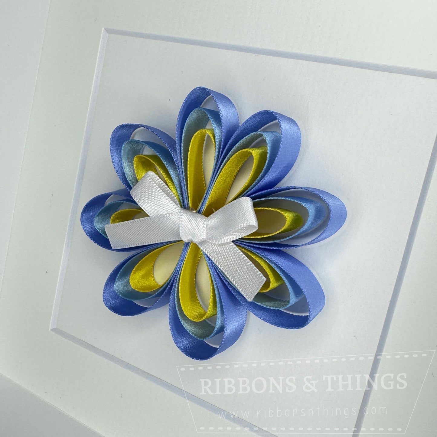 SATIN LOOPED FLOWER, dimensional ribbon art