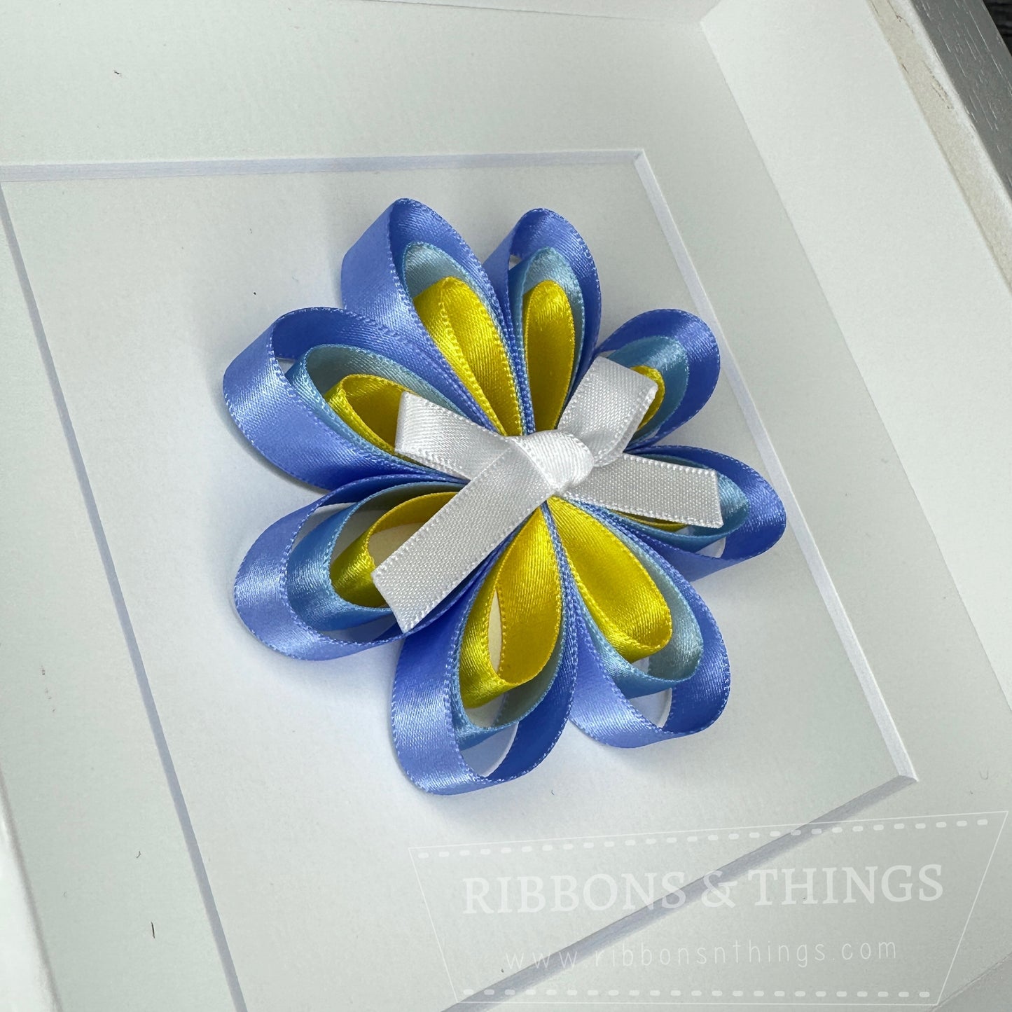 SATIN LOOPED FLOWER, dimensional ribbon art